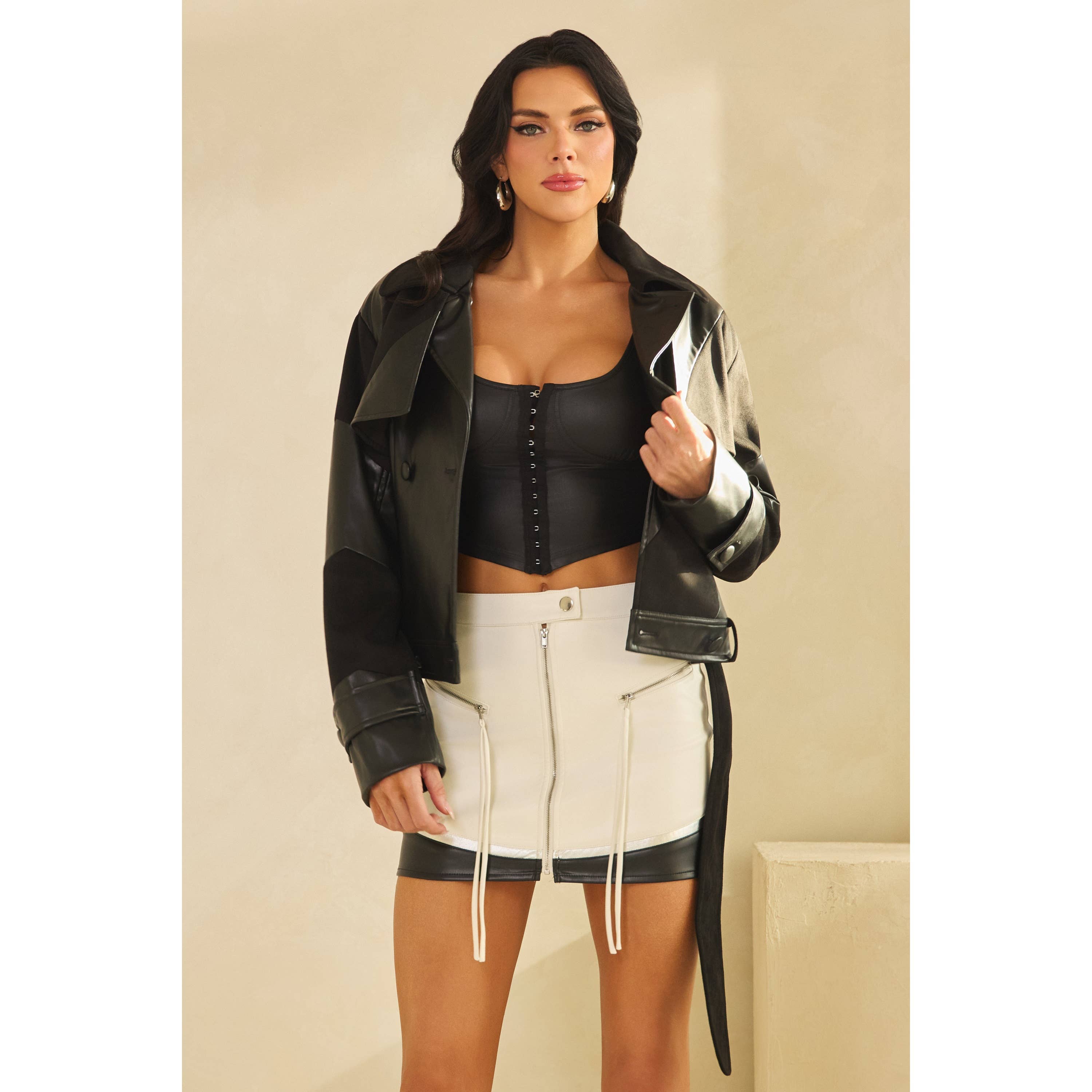 The Sang - Wholesale Jacket - Women's - BIAS CONTRAST WIDE STRIPE MACINTOSH LONG SLV JACKE3