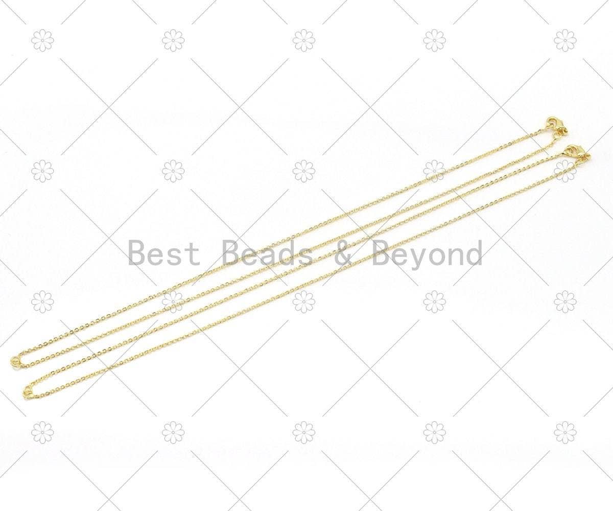 BestBeads&Beyond - Wholesale Link & Chain Necklace - 18K Gold Filled Trace Oval Link Chain Necklace, Sku#JD080