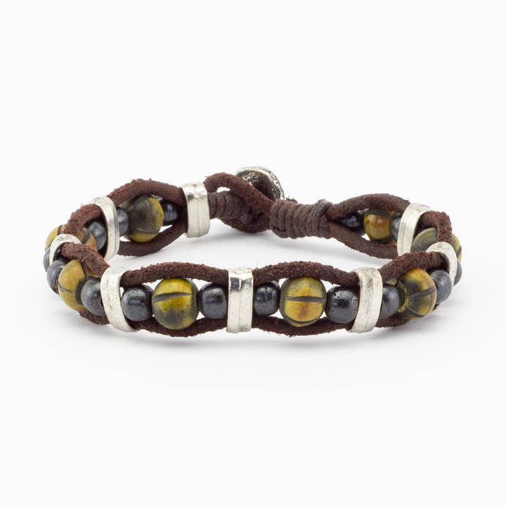 Armbånd 10 Naturlæder og frø for engroshandel hos wildRoots