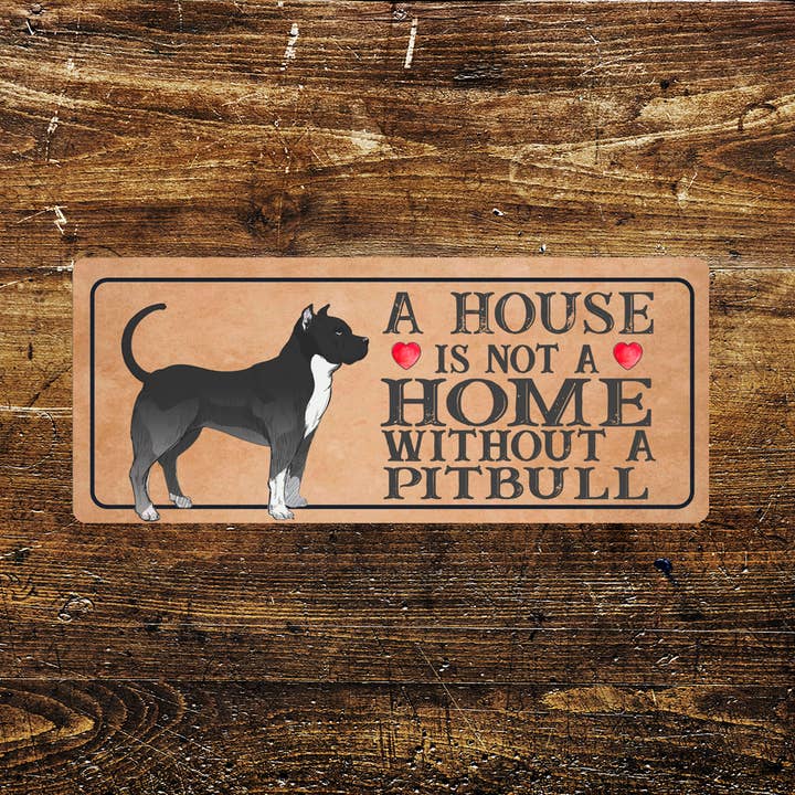 Pitbull Dog Metal Sign Plaque for wholesale by The British Metal Signs Company