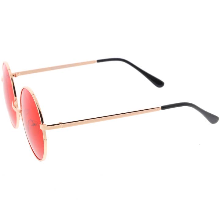 SPARE-SPECS, LLC - Wholesale Sunglasses - Women's - Retro Hippie Round Color Tone Metal Sunglasses 98921