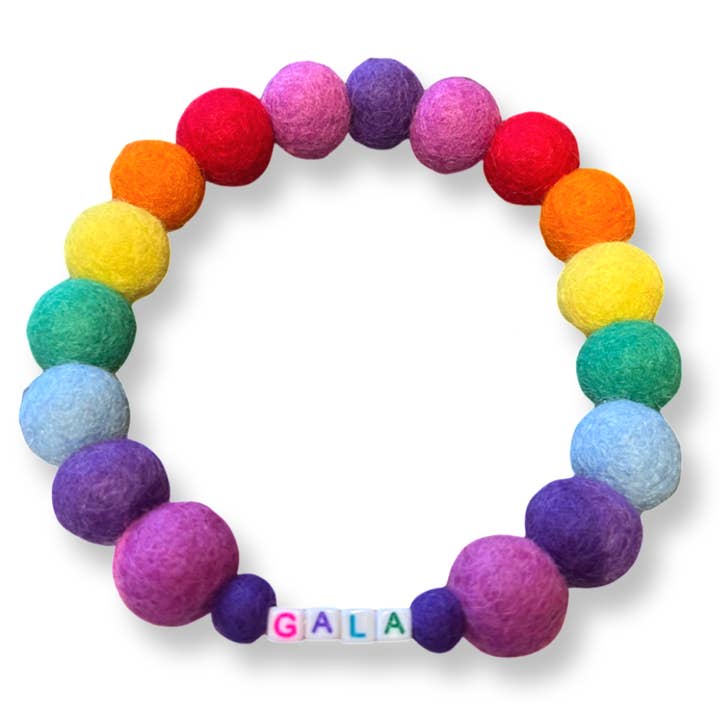 Puppies & Pom Poms - Wholesale Pet Collar - Dog - Personalised Pom Pom Dog Collar - Rainbow Brights 2cm Balls