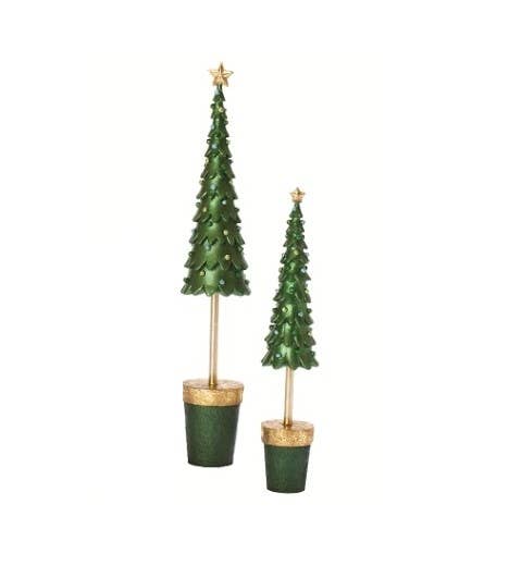 Dekorasyon Gifts  Decor - Wholesale Christmas Decoration - Plain Scalloped Topiary Tree w/Star (Evergreen)2