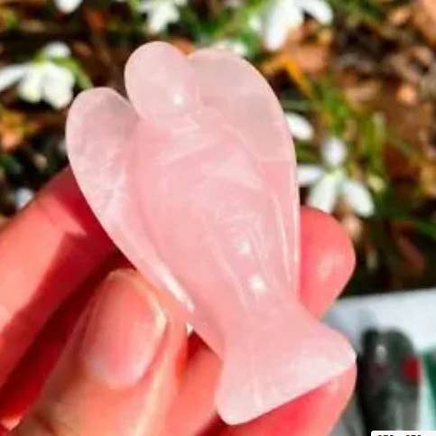 Rose Quartz Crystal Guardian Angel 3" for wholesale by El'Cobre-Ecozonelifestyle
