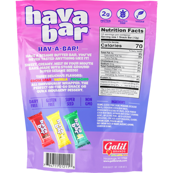 Galil Brands - Wholesale Snack Bar - Mini Sesame Butter Bites | Halva | Bag | 5.1 oz | Hava Bar1