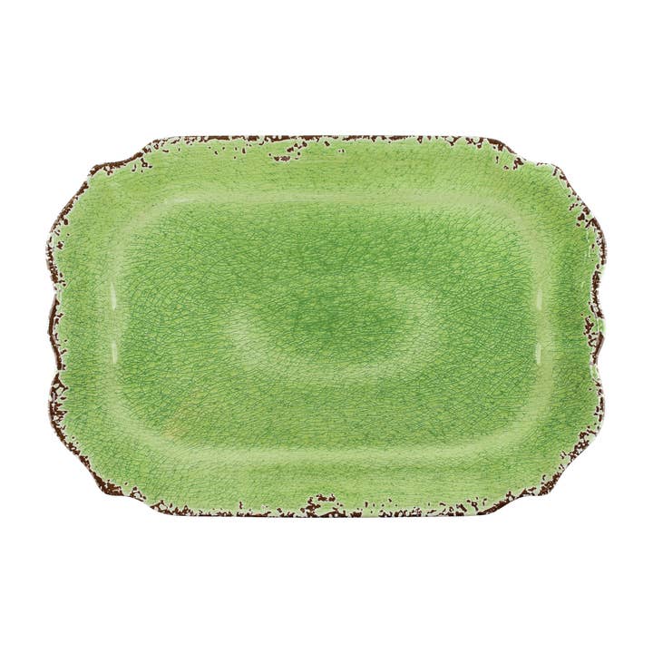 Supreme Housewares - Wholesale Serving Tray - Crackle Melamine 20" Rectangle Tray, Green