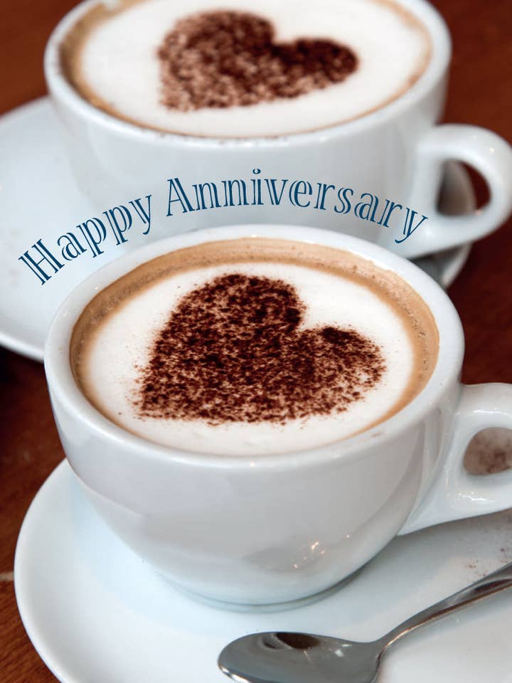 Anniversary Card - Coffee Cups for wholesale by Leonard Smith