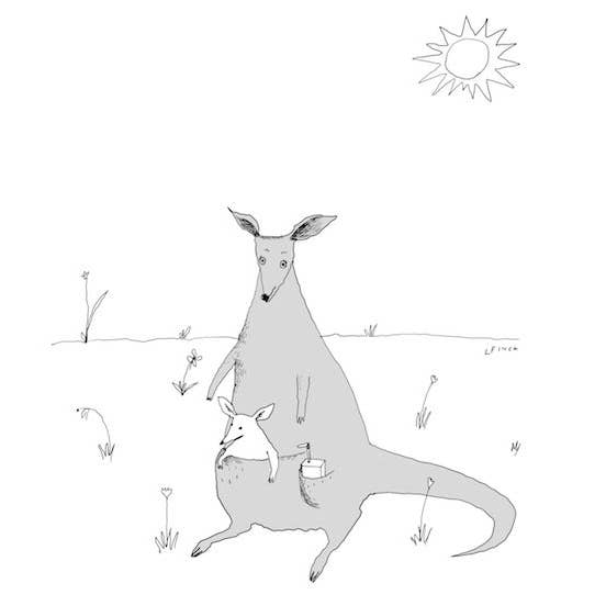 Impression typographique Roo pour la vente par Liana Finck