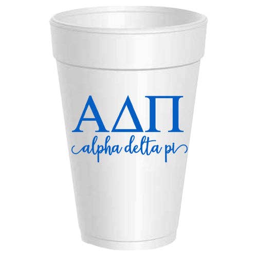 Sassy Cups - Wholesale Disposable Cup - Alpha Delta Pi - AΔΠ - Styrofoam Cups - 10 pack