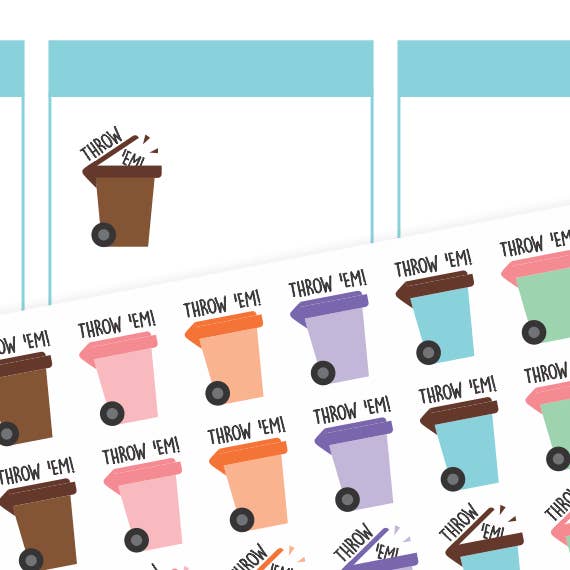 Garbage Day Stickers for wholesale by Stickies by C&S
