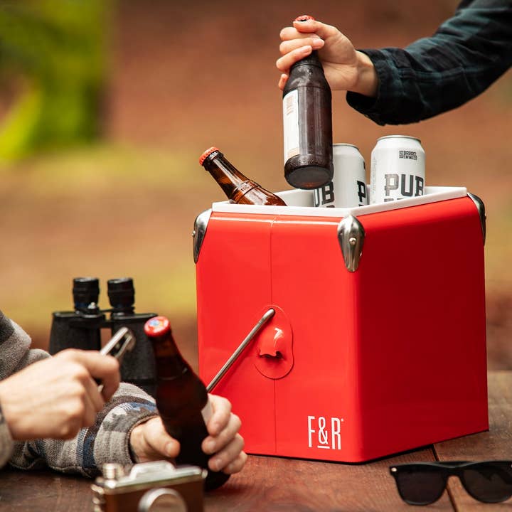 Foster & Rye - Wholesale Cooler/Cooler Bag - Red Vintage Metal Cooler by Foster & Rye