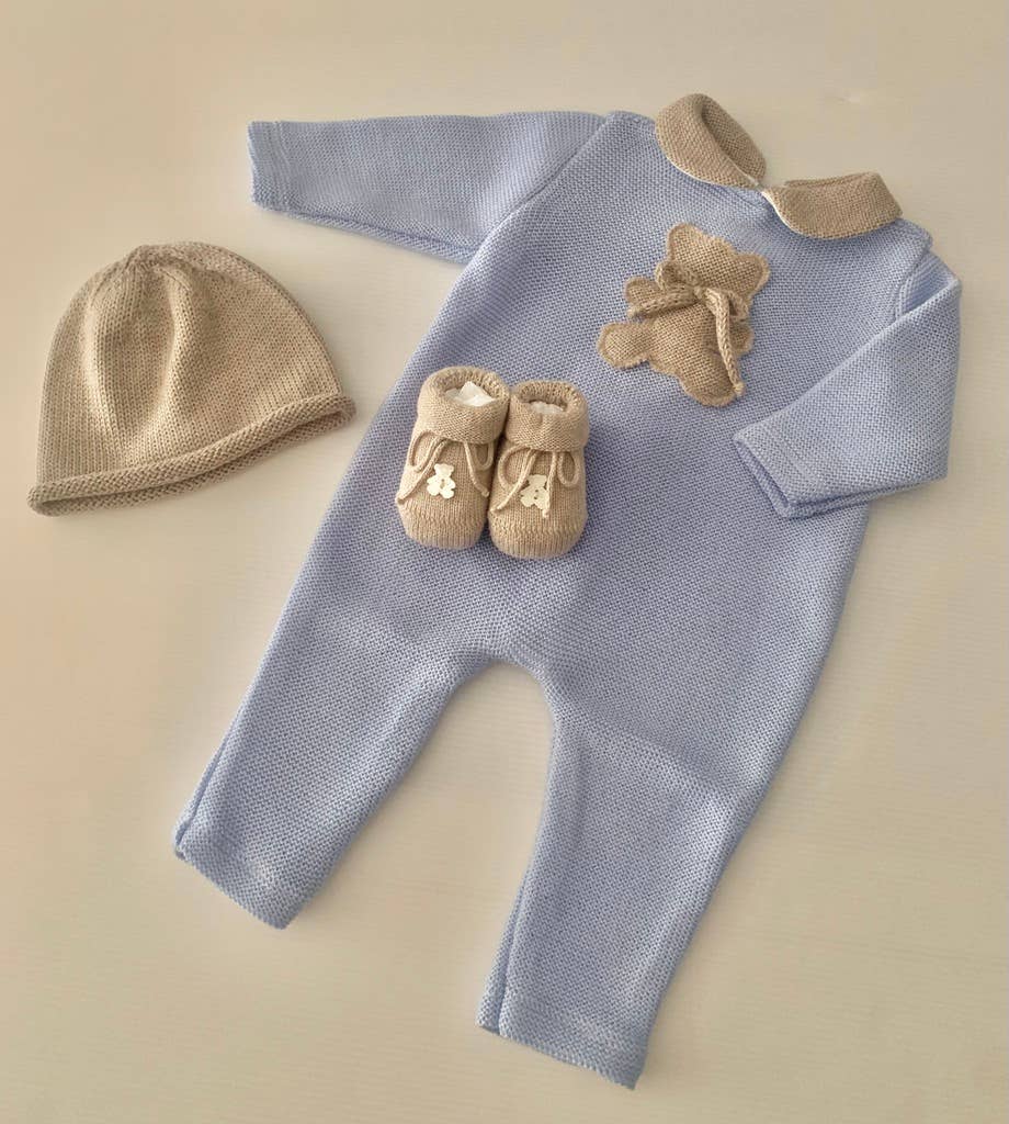 Seerose – Engroshandel Romper - Baby – Seerose baby heldragt i merinould med bamse2