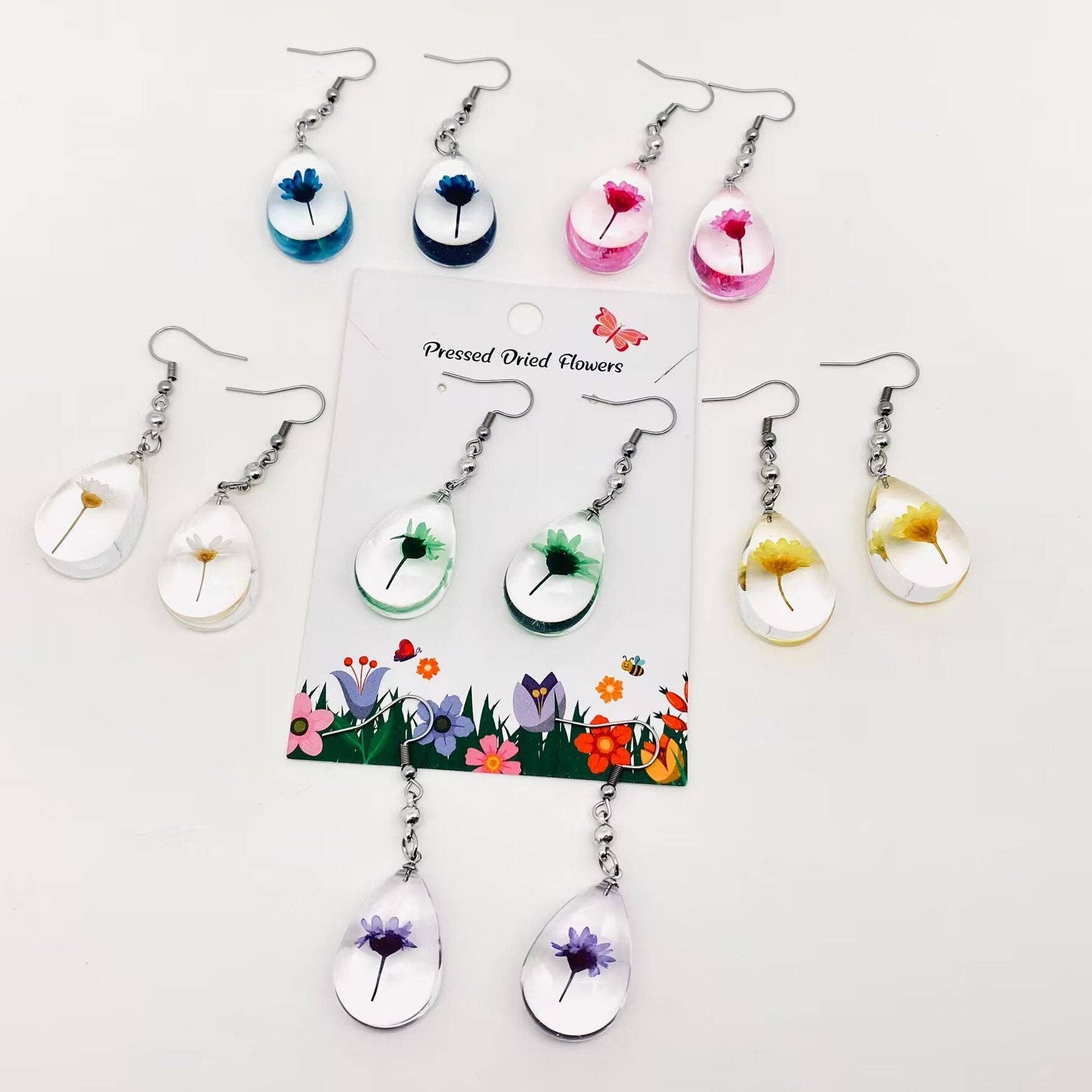 Mio Queena - Vente Boucles d'oreilles pendantes - Boucles d'oreilles pendantes transparentes en forme de goutte en chrysanthème - PDF5