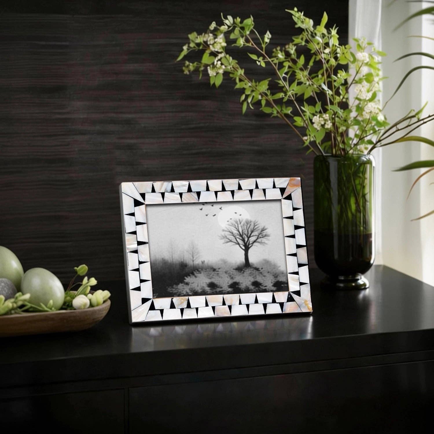 Handicrafts Home - Venta al por mayor Marcos de fotos - Marco de fotos nacarado destello nácar, 3 tamaños6