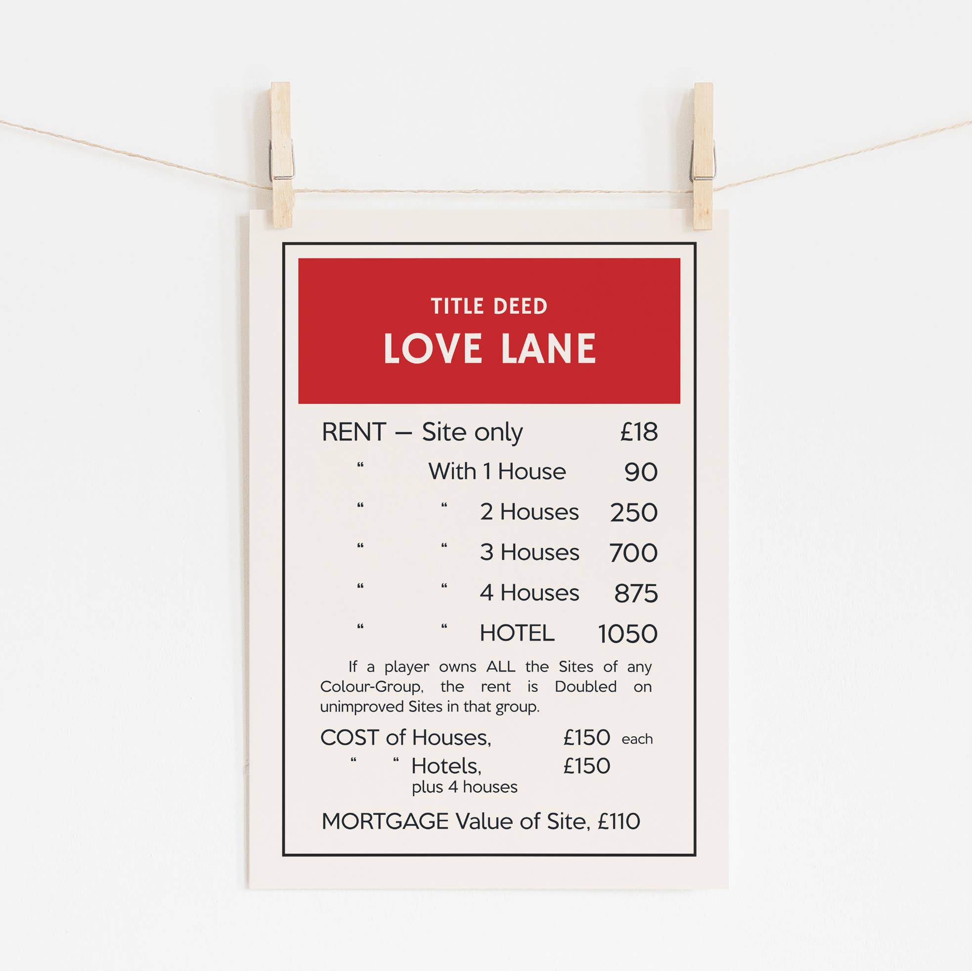 Timmy Loves – wholesale Art print – Customised Title Deed A3 Art Print3