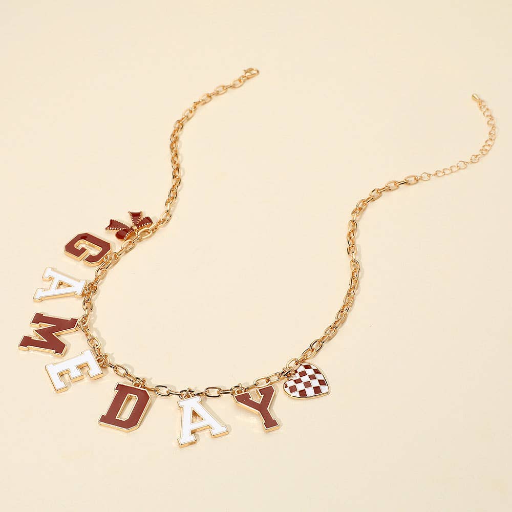 Sensibling Corp. - Wholesale Pendant/Charm Necklace - GAME DAY Letter Charm Station Necklace4