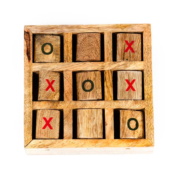 Matr Boomie Fair Trade - Vente Jeux de société - Jeu de voyage Tic-Tac-Toe en bois - Fait main