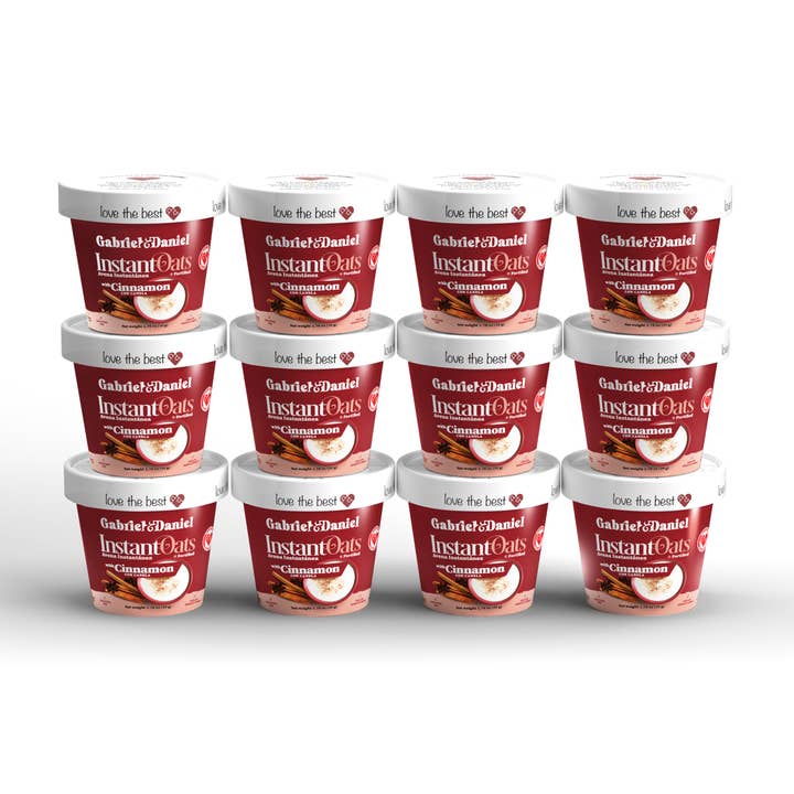 Gabriel & Daniel Wellness Oatmeals - Wholesale Oats - Organic SS Instant Oatmeal Cup - Cinnamon - 12 pack1