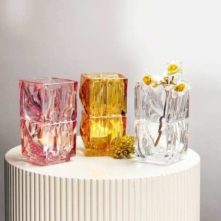 Galore Home - Wholesale Vase - Glacial Elegance Vase (H-5.25" D-3.25")1