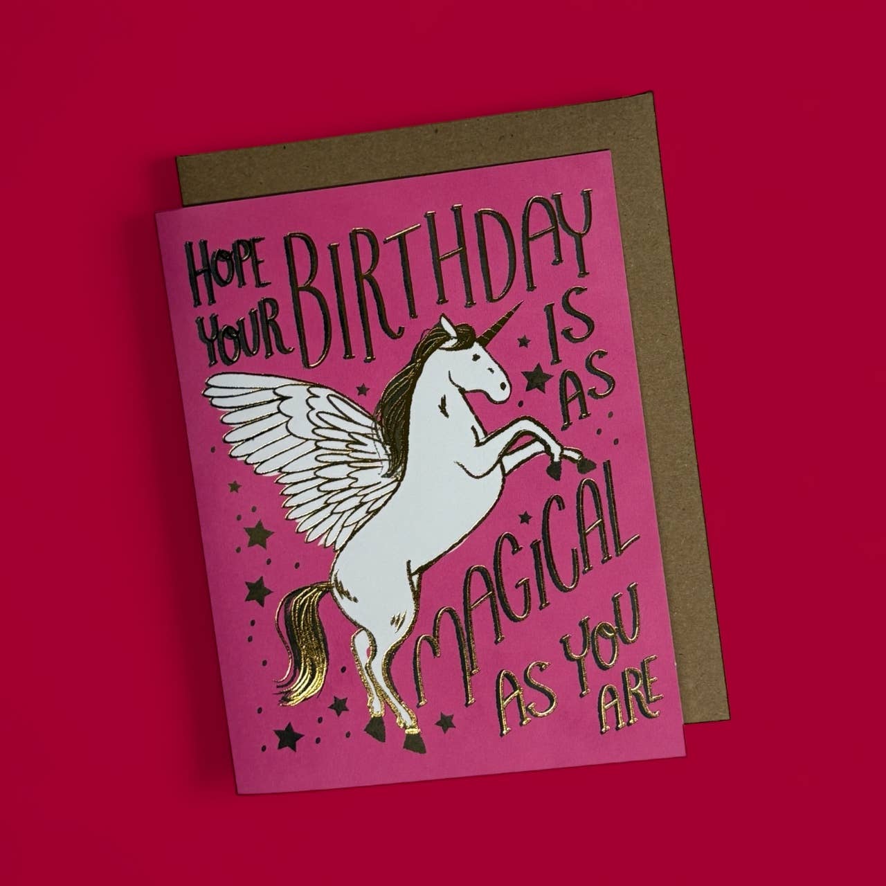 Wild Optimist – wholesale Birthday card – Unicorn Birthday Goldfoil Greeting Card2