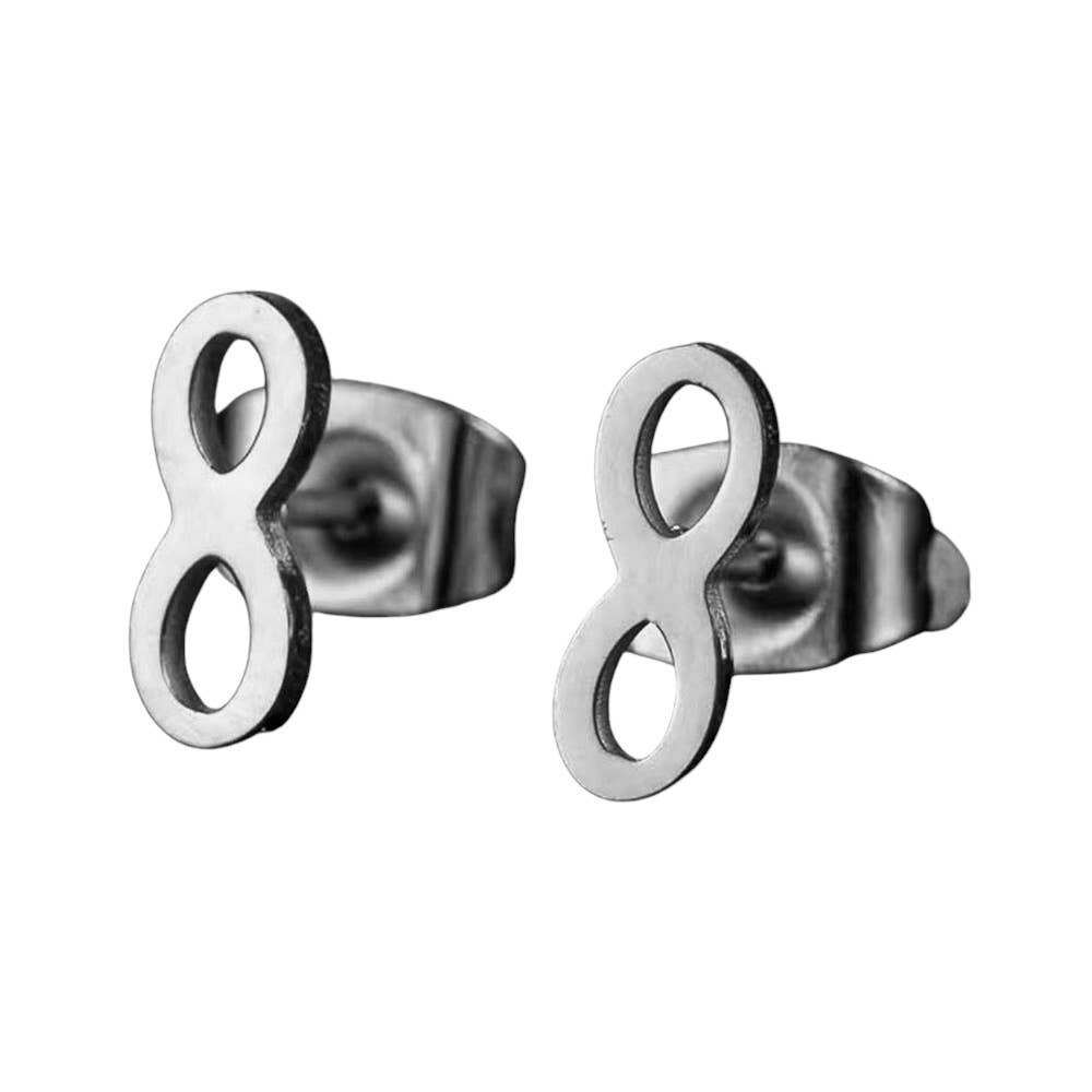 Sensibling Corp. – wholesale Solitärörhängen – Örhängen i rostfritt stål med oändlighetssymbol3