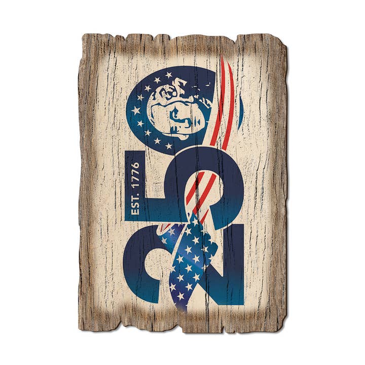 DaydreamHQ - Wholesale Ornament - US 250th BDay One - Weathered Edge Postcard,Magnet&Ornament