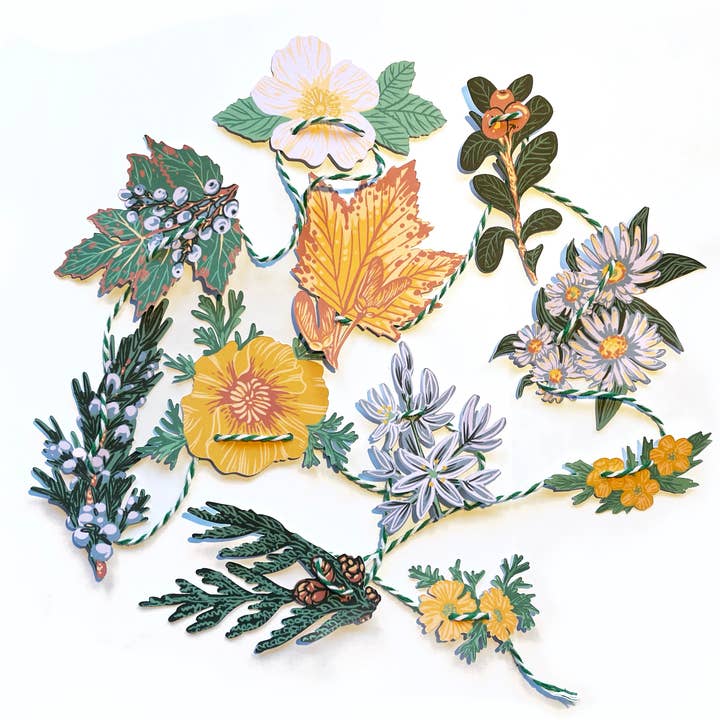 Hissing Mink - Wholesale Bunting/Garland - Pacific Northwest Native Plants Mini Paper Garland 1