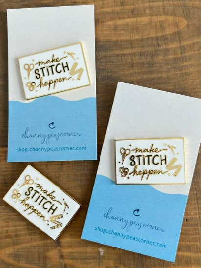 Make Stitch Happen (Hard Enamel Magnetic Needle Minder) for wholesale by Channypeascorner