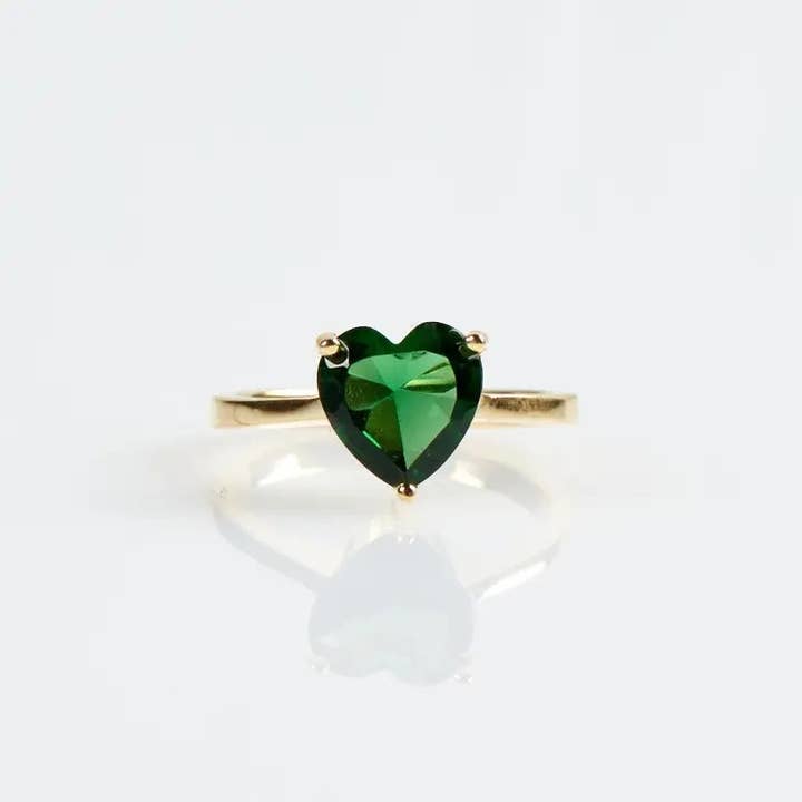 Heart Emerald Ring for wholesale by JoyPersonalized