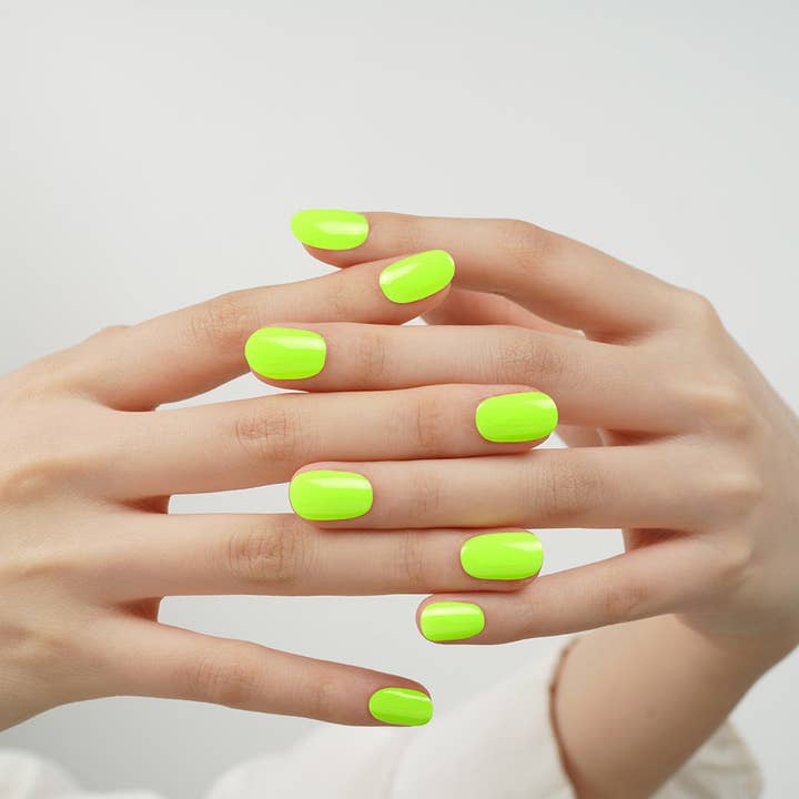 Danni & Toni - Wholesale Nail Art/Decal - Bright Green Chartreuse Semi-Cured Gel Nails | Neon Green - 2510