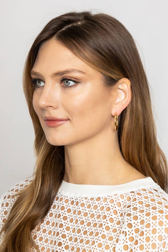 Hana – Engroshandel Hoops – 14K guld dyppet Omega lukning Hoop13