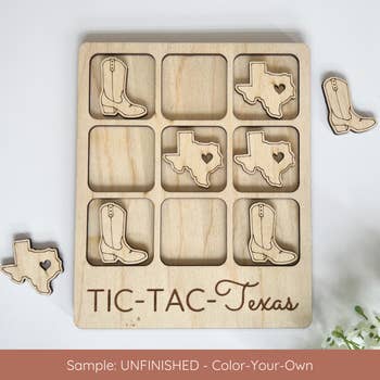 Tic Tac Austin Tabletop Decor Game Personalize TX Texan 