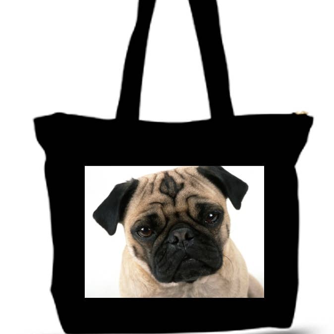 Pug Dog Large Tote Grocery & Stuff Bag for wholesale by BMS BIZ