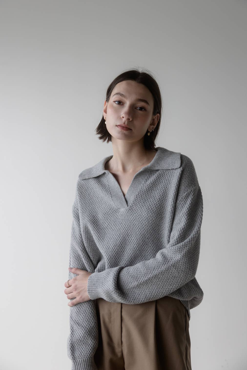 MOD REF - Wholesale Knit Sweater - Women's - The Archie Sweater | Polo Collared Knit Sweater17