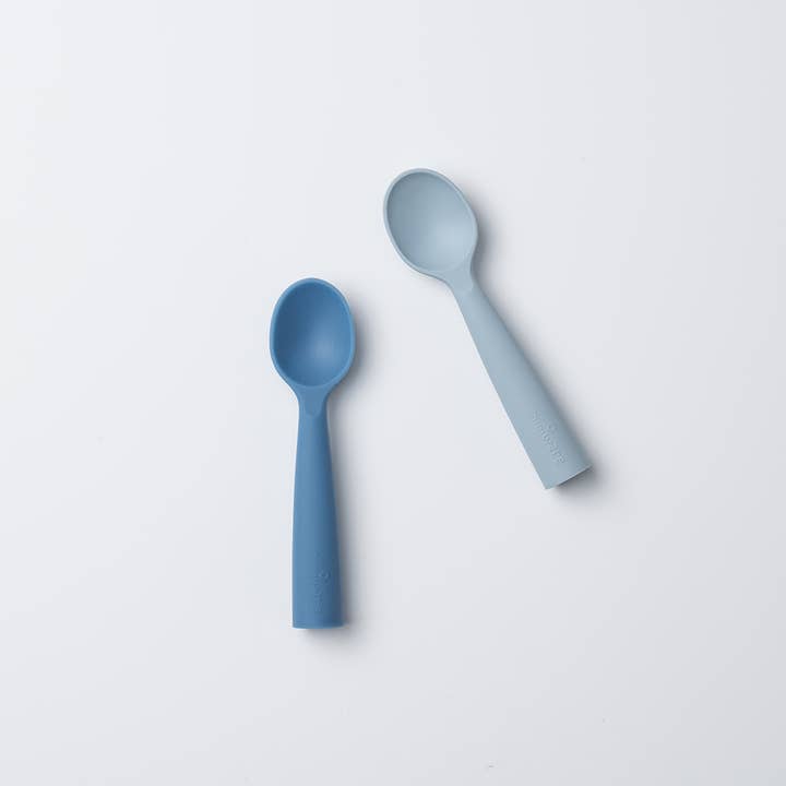 Miniware | Training Spoon Set - Aquamarine + Chicory for wholesale by Kinderhood Distribution Inc.