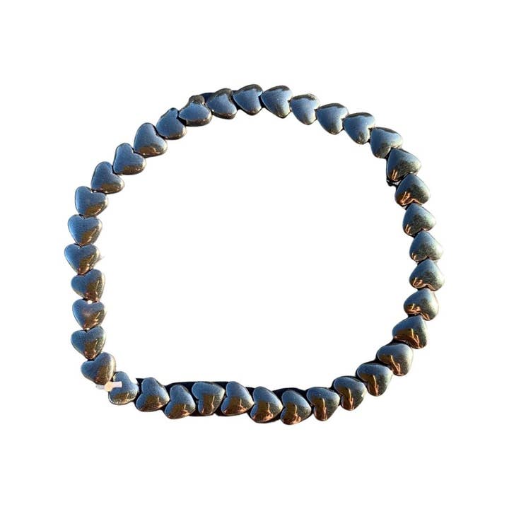 Hematit Puffy Heart Armband 6 mm Pärlor för wholesale av i.am.gretchen