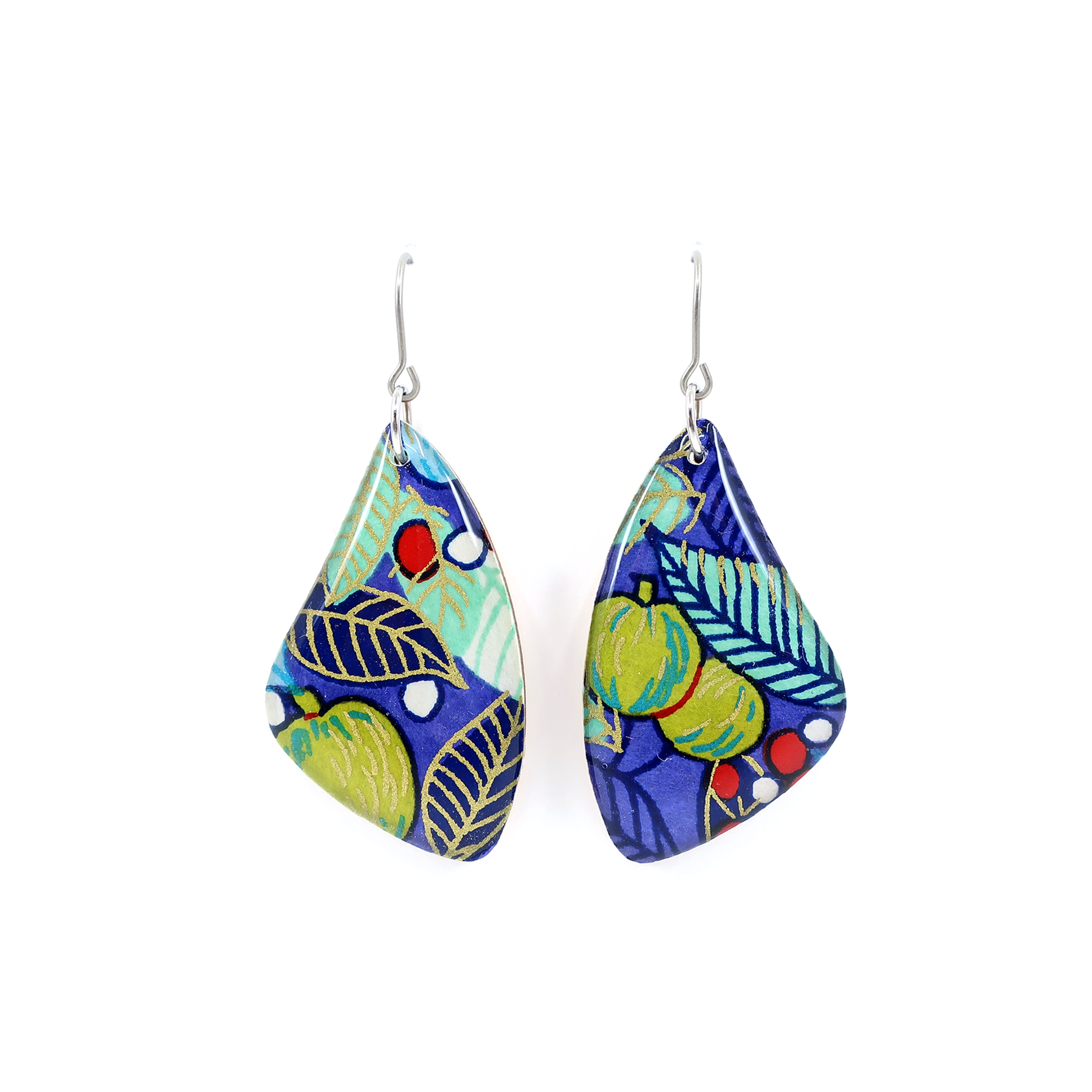 autumn + tree - Vente Boucles d'oreilles pendantes - Pendentifs en forme de feuilles et de fruits avec crochet en titane hypoallergénique2