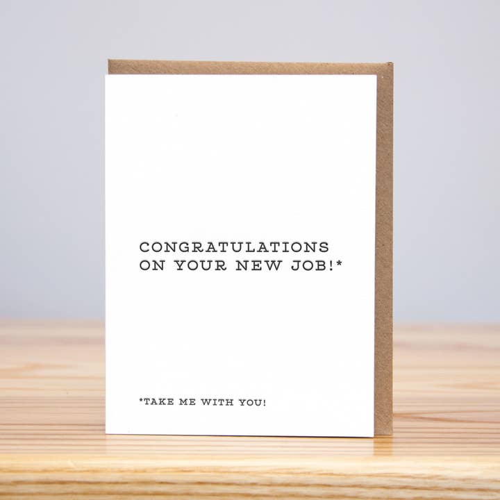 Huckleberry Letterpress - Wholesale Congratulations card - Take Me With You Congrats (Letterpress)