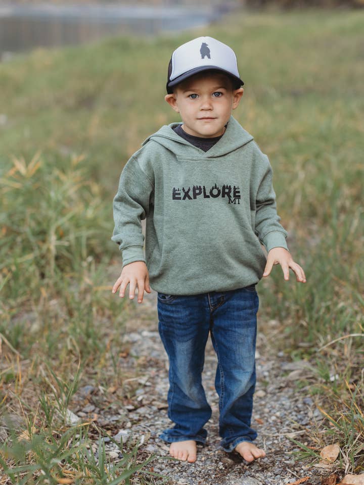 Sweat à capuche pour tout-petit "Explore Trees" pour la vente par Made of Mountains
