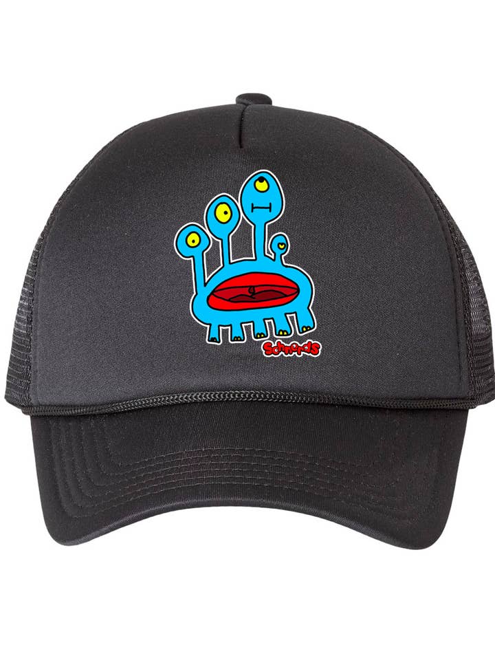 Blue Schnerd Black Trucker Hat for wholesale by Schnerds
