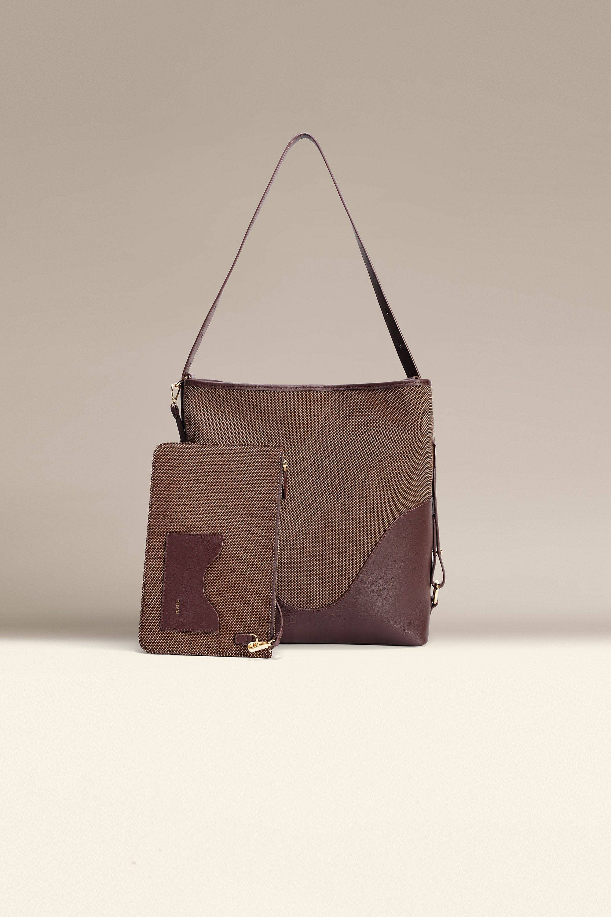 OLEADA - Wholesale Shoulder Bag - Women's - Marina Soft Bucket, Espresso4