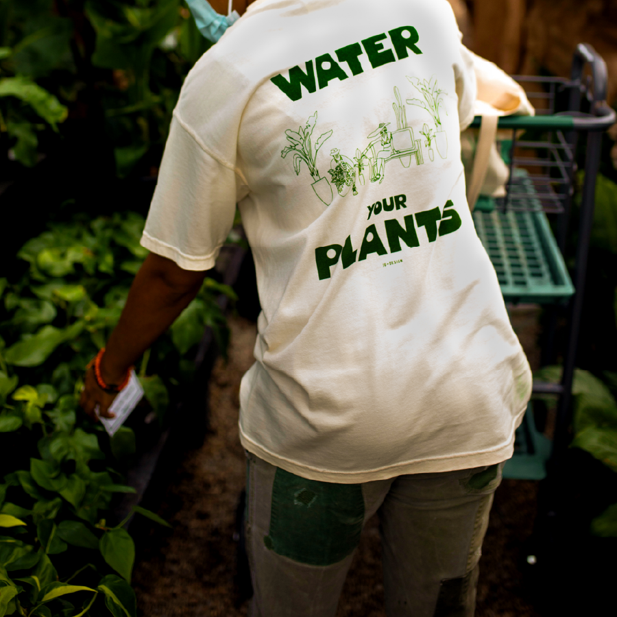 JU+DESIGN - Wholesale Screen Printed T-Shirt - Unisex - Plant Parent T-Shirt – "Water Your Plants"4