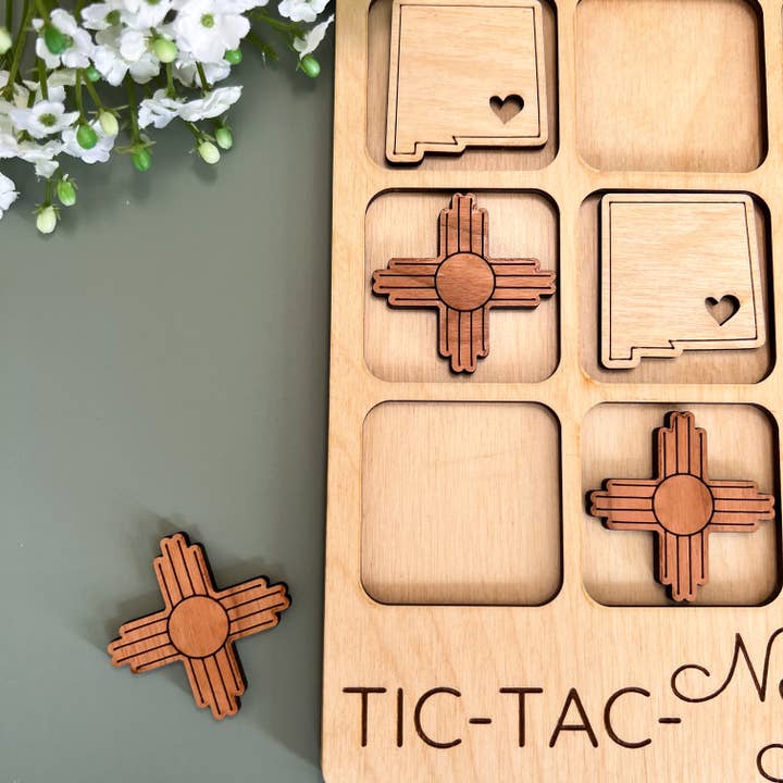 Birch House Games & Gifts - Wholesale Board Game - New Mexico State Gift - Tic-Tac-Toe NM Game - Customizable