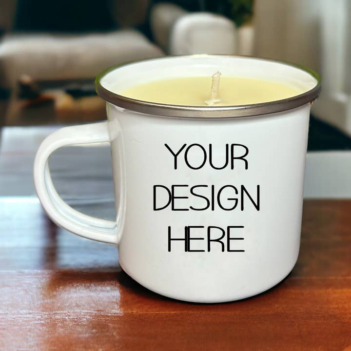 Clever Cow Candle Co - Wholesale Jar/Filled Candle - White Label/Your Logo Soy Enamel Mug Candle Custom Design0