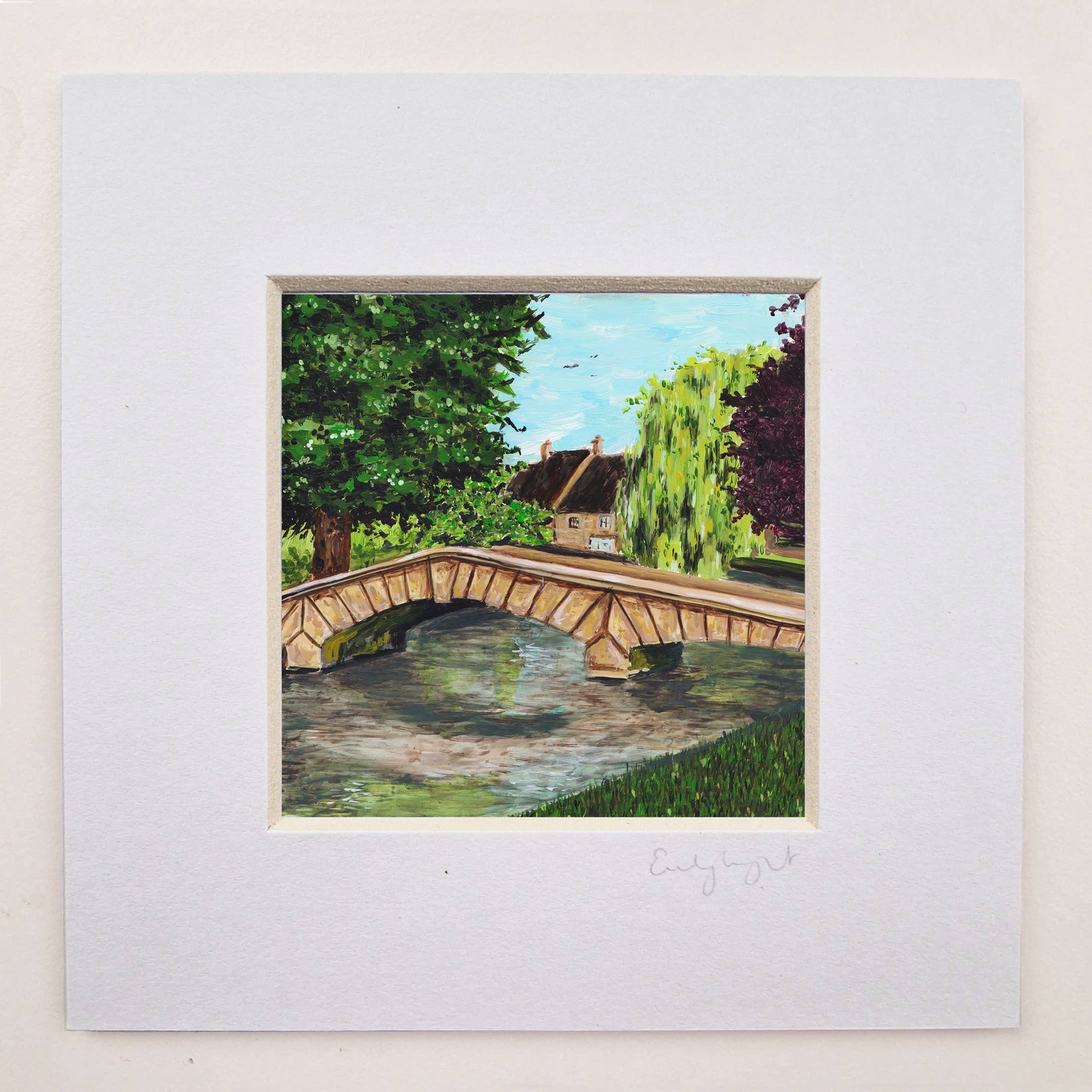 Emily Laura Designs – wholesale Art print – Bourton-on-the-Water Artistic Mounted Art Print1