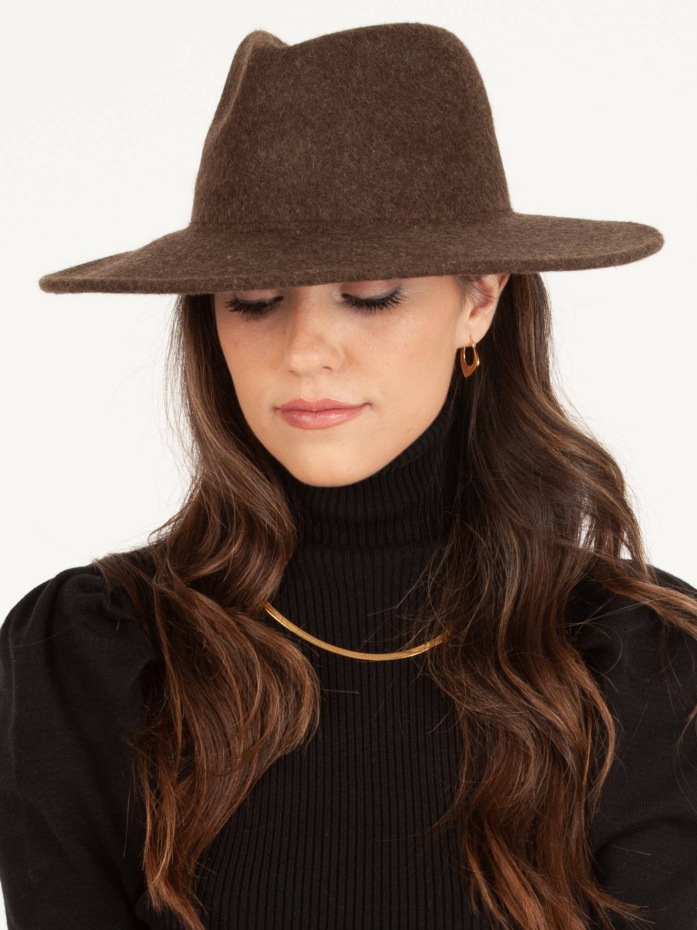 Lucca Couture - Wholesale Fedora - Dames - HBL1075XS-TATUM FEDORA-CHOCOLADE3