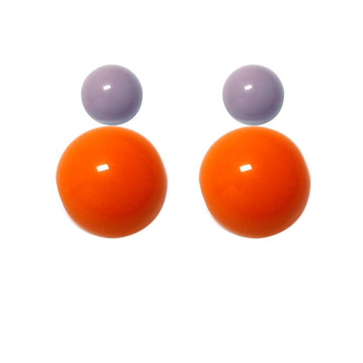 Variabel örhängen/par i syren med färgade glaspärlor för wholesale av BaBa Jewellery for happiness