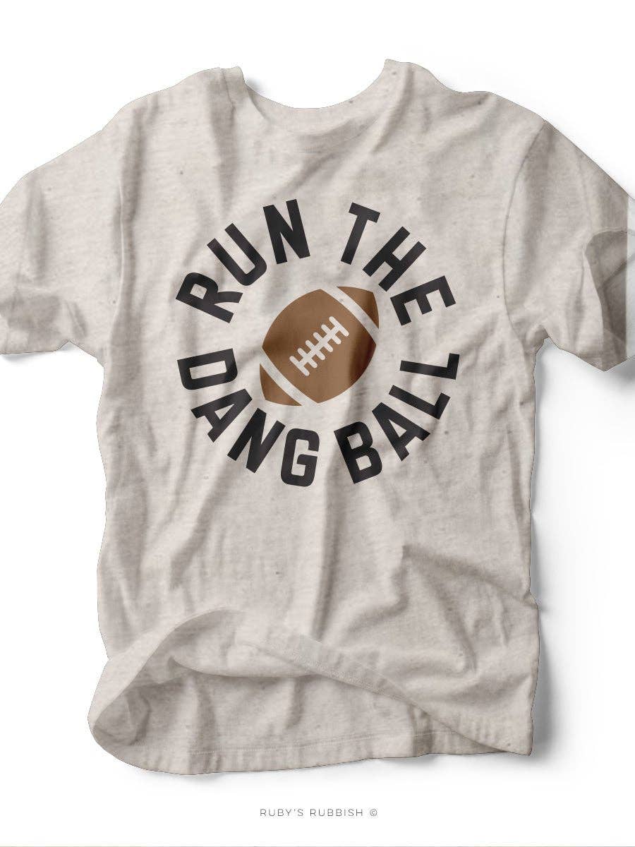 Ruby’s Rubbish - Vente T-shirt sérigraphié – femme - Run the Dang Ball | T-shirt pour le jour du match | Ruby's Rubbish®