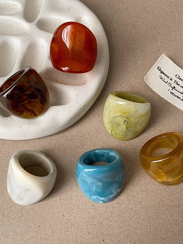 Geometric Resin Ring Accessories for wholesale by VividLux