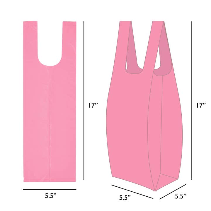 Doggie Walk Bags - Wholesale Pet Poop Bag - 6 Roll Pink Tie Handle Dog Poop Bags, 72 Count2